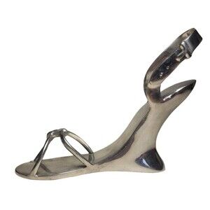 Lunares San Francisco Silver Tone Metal High Heel Open Sandal Woman's Shoe